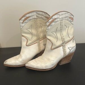 Dolce vita white mid calf cowboy boots